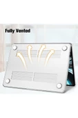 CEPCASE    Macbook 13.6' Air 2022 M2 A2681 Kılıf Kristal Şeffaf Tasarım Kapak Ekran Filmi Cam Koruma - 5