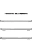 CEPCASE    Macbook 13.6' Air 2022 M2 A2681 Kılıf Kristal Şeffaf Tasarım Kapak Ekran Filmi Cam Koruma - 4