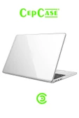 CEPCASE    Macbook 13.6' Air 2022 M2 A2681 Kılıf Kristal Şeffaf Tasarım Kapak Ekran Filmi Cam Koruma - 2