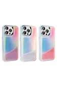 CEPCASE    Apple  iPhone 15 Pro Max Kılıf Parlak Renkli Boncuk Kinetik Kumlu Sıvılı Arka Yüzey Antişok Kapak - 3