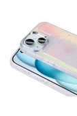 CEPCASE    Apple  iPhone 14 Kılıf Parlak Renkli Boncuk Kinetik Kumlu Sıvılı Arka Yüzey Antişok Kapak - 6