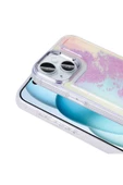 CEPCASE    Apple  iPhone 14 Kılıf Parlak Renkli Boncuk Kinetik Kumlu Sıvılı Arka Yüzey Antişok Kapak - 4