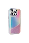 CEPCASE    Apple  iPhone 15 Pro Max Kılıf Parlak Renkli Boncuk Kinetik Kumlu Sıvılı Arka Yüzey Antişok Kapak - 4