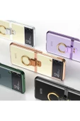 CEPCASE    Galaxy Z Flip 3 Kılıf Yüzüklü Lens Korumalı Metal Görünümlü Kapak thumbnail 6