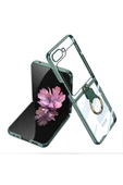 CEPCASE    Galaxy Z Flip 6 Kılıf Yüzüklü Lens Korumalı Metal Görünümlü Kapak thumbnail 2