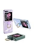 CEPCASE    Galaxy Z Flip 6 Kılıf Yüzüklü Lens Korumalı Metal Görünümlü Kapak thumbnail 6