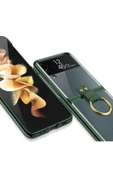 CEPCASE    Galaxy Z Flip 3 Kılıf Yüzüklü Lens Korumalı Metal Görünümlü Kapak thumbnail 5