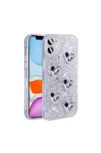 CEPCASE    Apple iPhone 11 Kılıf Happy Love Simli Airbagli Işıltılı  Tam Kalıp Silikon Kapak - 2