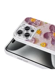 CEPCASE    Apple  iPhone 15 Pro Kılıf Flower Garden Desenli Diamond Taşlı Parlak Hard Silikon Kapak thumbnail 4
