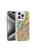CEPCASE    Apple  iPhone 15 Pro Kılıf Flower Garden Desenli Diamond Taşlı Parlak Hard Silikon Kapak - 1