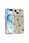 CEPCASE    Apple  iPhone 14 Kılıf Flower Garden Desenli Diamond Taşlı Parlak Hard Silikon Kapak - 1