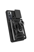 CEPCASE    İnfinix Hot 12i Kılıf Standlı Magnet Mıknatıslı Yüzük Sürgülü Kamera Armored Zırhlı Kapak thumbnail 6