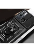 CEPCASE    İnfinix Hot 12i Kılıf Standlı Magnet Mıknatıslı Yüzük Sürgülü Kamera Armored Zırhlı Kapak thumbnail 7