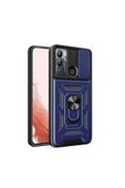 CEPCASE    İnfinix Hot 12i Kılıf Standlı Magnet Mıknatıslı Yüzük Sürgülü Kamera Armored Zırhlı Kapak thumbnail 1