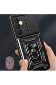CEPCASE    Samsung Galaxy A25 Kılıf Standlı Magnet Mıknatıslı Yüzük Sürgülü Kamera Armored Zırhlı Kapak thumbnail 6