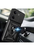 CEPCASE    Tecno Camon 20 Pro 5G Kılıf Standlı Magnet Mıknatıslı Yüzük Sürgülü Kamera Armored Zırhlı Kapak thumbnail 4