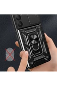 CEPCASE    Samsung Galaxy A35 Kılıf Standlı Magnet Mıknatıslı Yüzük Sürgülü Kamera Armored Zırhlı Kapak thumbnail 6