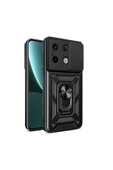CEPCASE    Xiaomi Redmi Note 13 Pro 5G Kılıf Standlı Magnet Mıknatıslı Yüzük Sürgülü Kamera Armored Zırhlı thumbnail 2