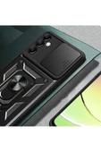 CEPCASE    Samsung Galaxy A14 Kılıf Standlı Magnet Mıknatıslı Yüzük Sürgülü Kamera Armored Zırhlı Kapak thumbnail 5