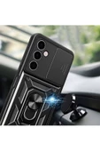 CEPCASE    Samsung Galaxy A24 Kılıf Standlı Magnet Mıknatıslı Yüzük Sürgülü Kamera Armored Zırhlı Kapak thumbnail 4