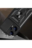 CEPCASE    Xiaomi Poco F5 Kılıf Standlı Magnet Mıknatıslı Yüzük Sürgülü Kamera Armored Zırhlı Kapak thumbnail 3