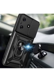 CEPCASE    Tecno Spark 10C Kılıf Standlı Magnet Mıknatıslı Yüzük Sürgülü Kamera Armored Zırhlı Kapak thumbnail 4