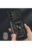 CEPCASE    Samsung Galaxy A15 Kılıf Standlı Magnet Mıknatıslı Yüzük Sürgülü Kamera Armored Zırhlı Kapak thumbnail 4
