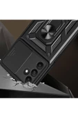 CEPCASE    Samsung Galaxy A15 Kılıf Standlı Magnet Mıknatıslı Yüzük Sürgülü Kamera Armored Zırhlı Kapak thumbnail 5