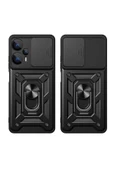 CEPCASE    Xiaomi Poco F5 Kılıf Standlı Magnet Mıknatıslı Yüzük Sürgülü Kamera Armored Zırhlı Kapak thumbnail 7