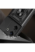 CEPCASE    Tecno Camon 20 Pro 4G Kılıf Standlı Magnet Mıknatıslı Yüzük Sürgülü Kamera Armored Zırhlı Kapak thumbnail 3