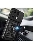 CEPCASE    Xiaomi Redmi Note 13 4G Kılıf Standlı Magnet Mıknatıslı Yüzük Sürgülü Kamera Armored Zırhlı Kapak thumbnail 7