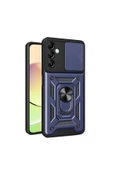 CEPCASE    Samsung Galaxy A14 Kılıf Standlı Magnet Mıknatıslı Yüzük Sürgülü Kamera Armored Zırhlı Kapak thumbnail 1
