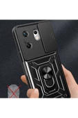 CEPCASE    İnfinix Zero 30 4G Kılıf Standlı Magnet Mıknatıslı Yüzük Sürgülü Kamera Armored Zırhlı Kapak thumbnail 5
