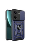 CEPCASE    Tecno Camon 20 Pro 5G Kılıf Standlı Magnet Mıknatıslı Yüzük Sürgülü Kamera Armored Zırhlı Kapak thumbnail 2
