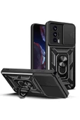 CEPCASE    Xiaomi Poco F5 Pro Kılıf Standlı Magnet Mıknatıslı Yüzük Sürgülü Kamera Armored Zırhlı Kapak thumbnail 2