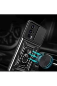 CEPCASE    Xiaomi Poco F5 Pro Kılıf Standlı Magnet Mıknatıslı Yüzük Sürgülü Kamera Armored Zırhlı Kapak thumbnail 4