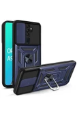 CEPCASE    Oppo A9 2020 Kılıf Standlı Magnet Mıknatıslı Yüzük Sürgülü Kamera Armored Zırhlı Kapak thumbnail 2