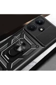 CEPCASE    İnfinix Hot 30İ Kılıf Standlı Magnet Mıknatıslı Yüzük Sürgülü Kamera Armored Zırhlı Kapak - 7