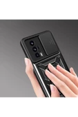 CEPCASE    Xiaomi Poco F5 Pro Kılıf Standlı Magnet Mıknatıslı Yüzük Sürgülü Kamera Armored Zırhlı Kapak thumbnail 5