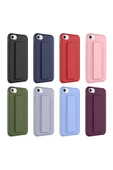 CEPCASE    Apple  iPhone SE 2022 Kılıf Standlı Kamera Çıkıntılı Gövdeyi Tam Saran Deri Dokulu Tam Uyumlu - 4