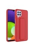 CEPCASE    Samsung Galaxy M32 Kılıf Standlı Kamera Çıkıntılı Gövdeyi Tam Saran Deri Dokulu Tam Uyumlu - 1