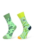 Me-vo 2'li Yeşil Renkli Yeşillik Desenli Unisex Esnek Nem Alabilen Pamuklu Soket Çoraplar thumbnail 1