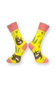 Me-vo 2'li Sarı Renkli Unisex Esnek Nem Alabilen Pamuklu Hayvan Desenlı Soket Çoraplar thumbnail 3