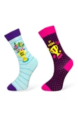 Me-vo 2'li Renkli Unisex Esnek Nem Alabilen Pamuklu Kupa Desenli Soket Çoraplar thumbnail 1