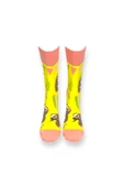Me-vo 2'li Sarı Renkli Unisex Esnek Nem Alabilen Pamuklu Hayvan Desenlı Soket Çoraplar thumbnail 4