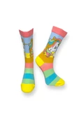 Me-vo 3'lü Çok Renkli Unicorn Desenli Unisex Esnek Nem Alabilen Pamuklu Soket Çoraplar thumbnail 2