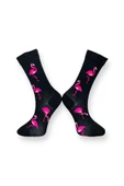 Me-vo 3'lü Çok Renkli Unisex Esnek Nem Alabilen Pamuklu Flamingo Desenli Soket Çoraplar thumbnail 7
