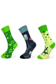 Me-vo 3'lü Uğur Böceği Desenli Unisex Esnek Nem Alabilen Pamuklu Çok Renkli Soket Çoraplar thumbnail 1