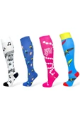Me-vo 4'lü Karışık Renkli Uzun Unisex Esnek Nem Alabilen Pamuklu Çok Desenli Dizüstü Çoraplar thumbnail 1