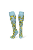 Me-vo Tekli Açık Mavi Renkli Uzun Unisex Esnek Nem Alabilen Pamuklu Muz Desenli Dizüstü Çorap thumbnail 2